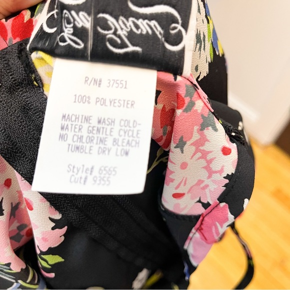 Vintage En Focus Floral Print Satin Midi Slip Dress - Picture 8 of 8